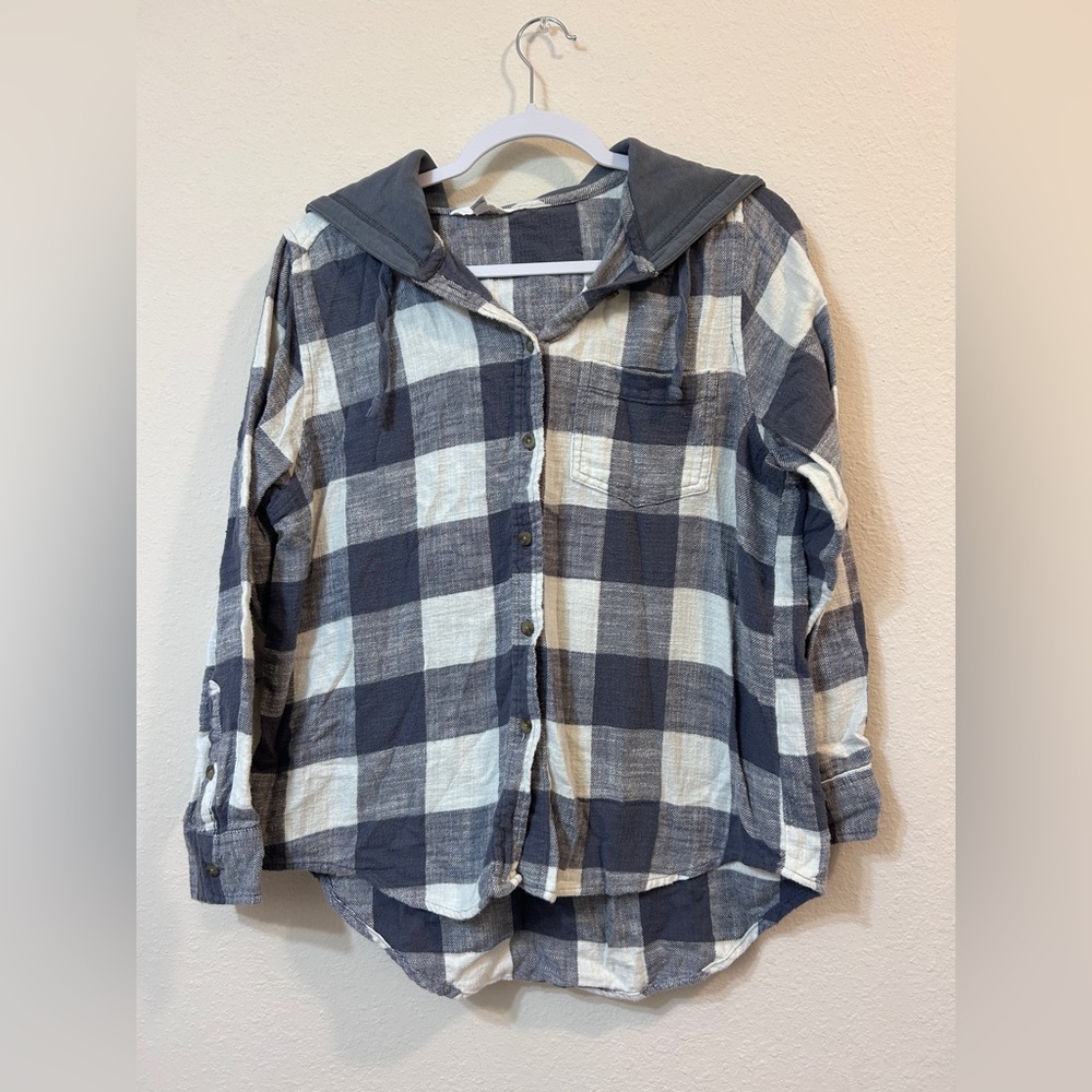 Set of 2 Flannel Button-Up Hoodies